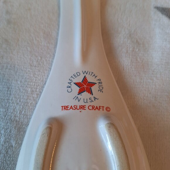 Christmas Geese From Treasure Craft Made in USA Spoon Rest 971-50 1987 - Picture 5 of 8